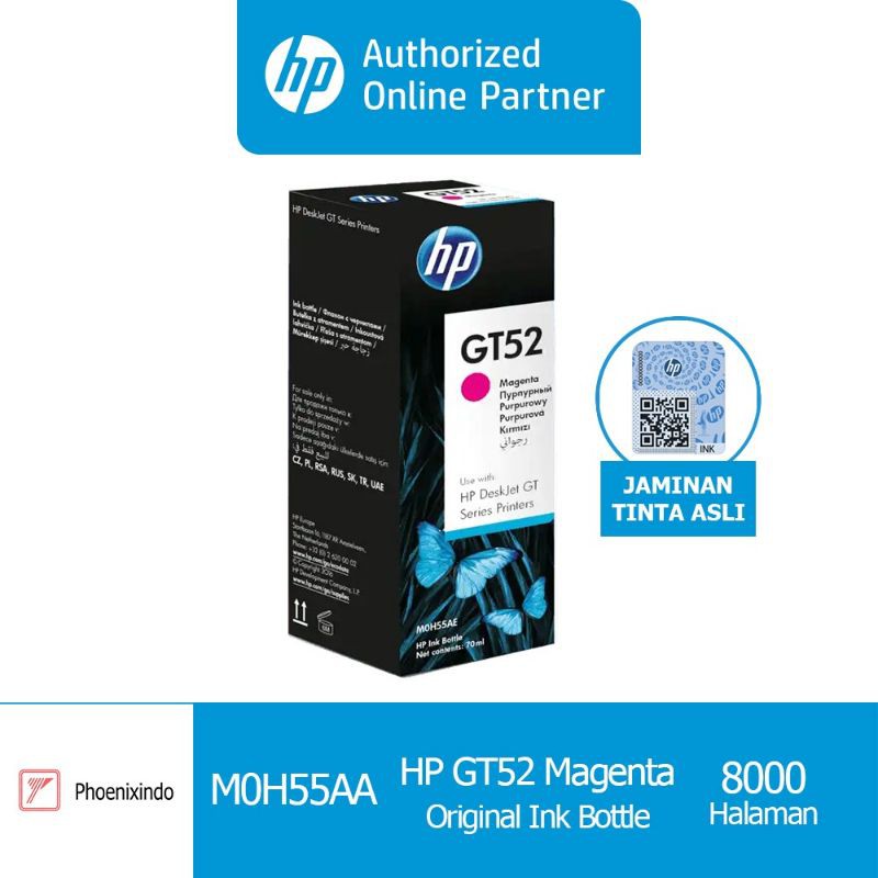 Tinta HP GT52 Magenta GT 52M GT 52 M Original Ink Bottle