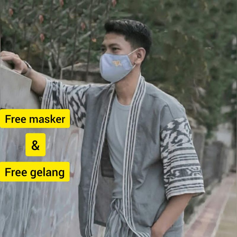 [ READY ] Kimono tenun - kimono pria - kimono etnik - baju pria tenun - baju tenun