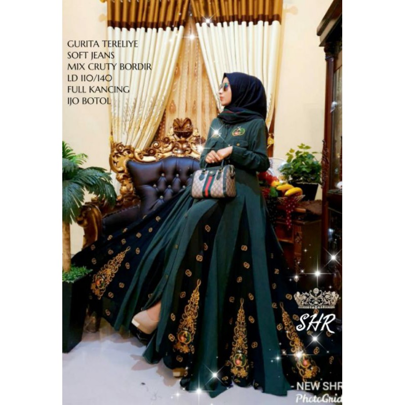 [COD] ORI SHR GURITA TERELIYE DRESS / FULL KANCING / gurame tereliye