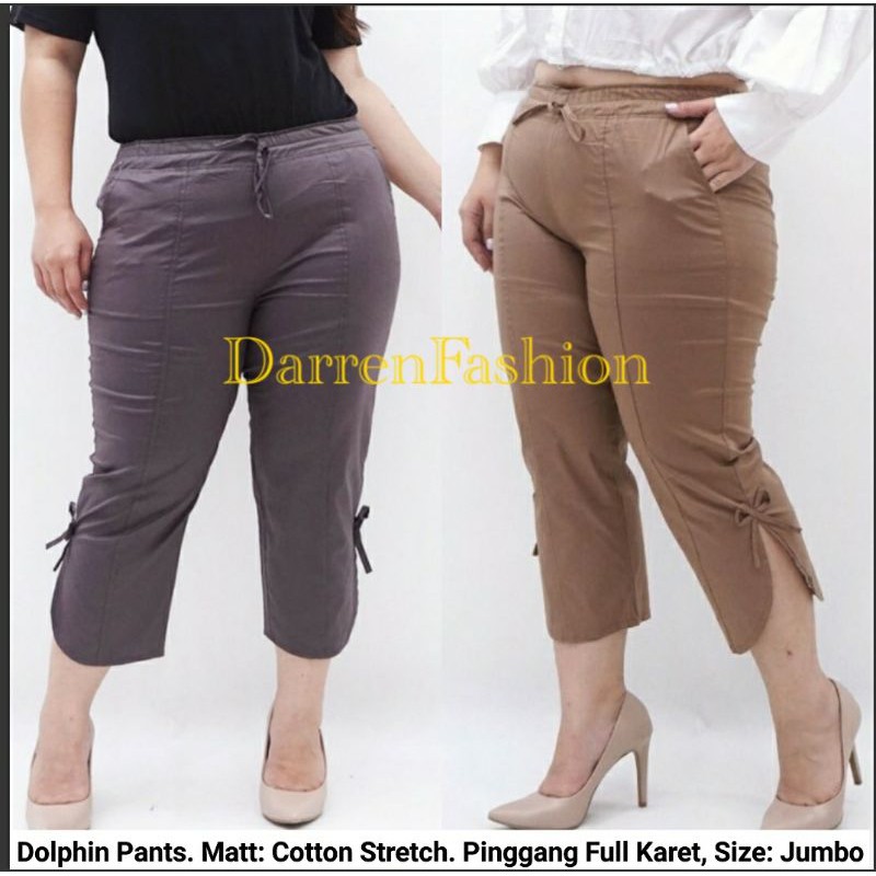 Celana 7/9 Dolphin . Celana 7/9 Katun Stretch Jumbo Celana 7/9 Wanita Big Size
