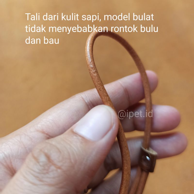 KALUNG KUCING NAMA CUSTOM BOLAK BALIK ANTI RONTOK WATERPROOF LONCENG KULIT