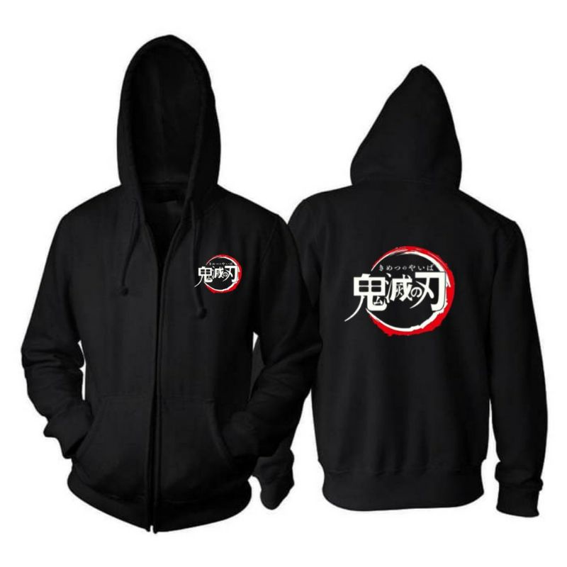 Jaket Jumbo Pria Anime Kimetsu No Yaiba Zipp Hoodie