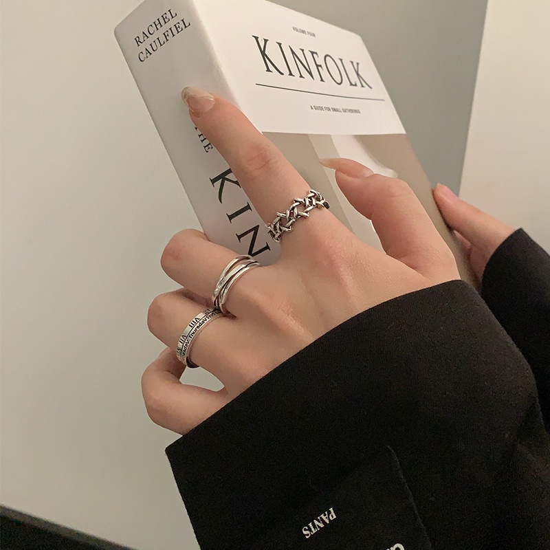 Cincin Gaya Retro Hip-Hop Untuk Aksesoris
