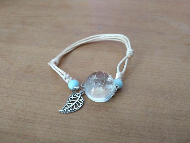 Spesimen Tanaman Kering Gelang Kaca Bola Dandelion Gypsophila Girlfriends Gift