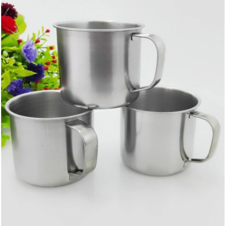 Mug Traveling stainless 120ml - Gelas Stainless diameter 7 cm - Cangkir Camping Stainless