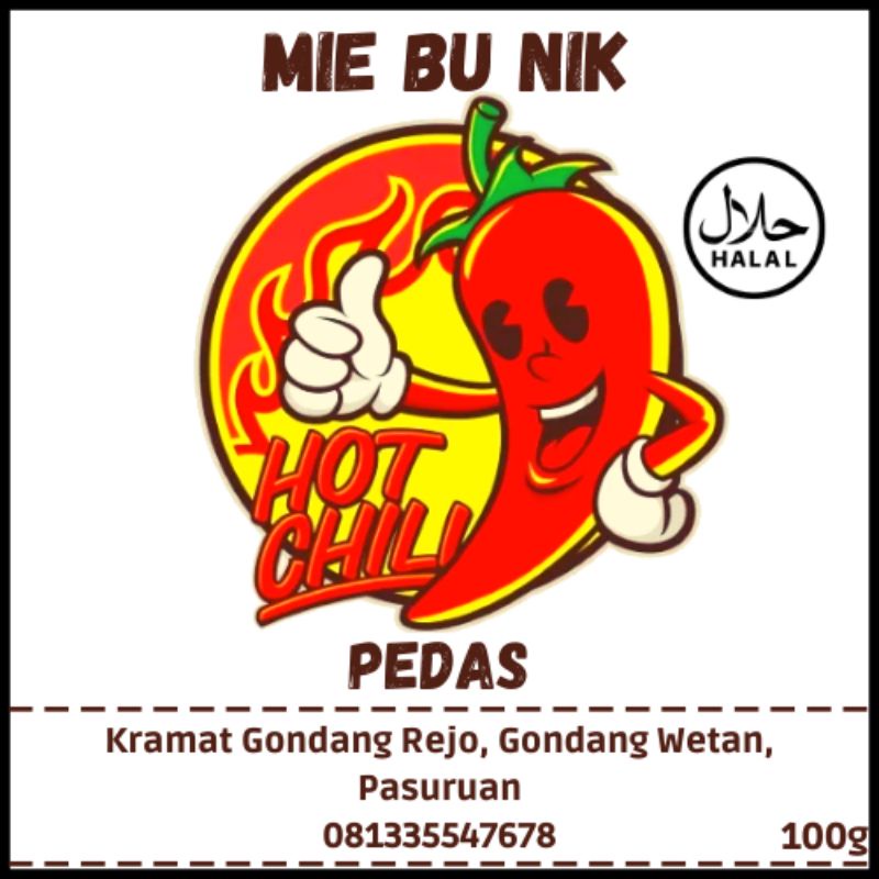 

MIE BU NIK (MIE PEDAS) 100g