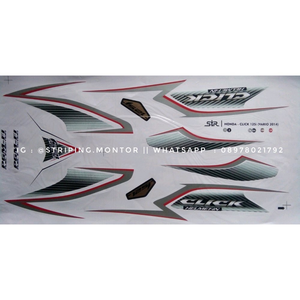 Stiker Lis Striping Sticker Variasi Vario 125 Old - Click Putih