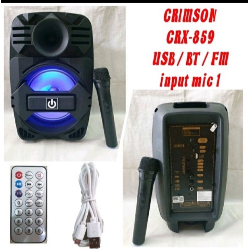 speaker portable crimson cr 8 /8 inch speaker wireless 2 mic wireless