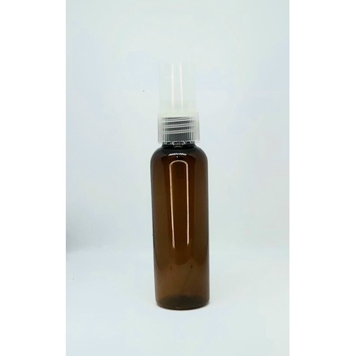 Botol amber/coklat plastik PET 60ml tutup pump/spray
