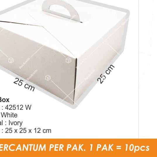 

◌ 42512 - Dus kue | cake box | Box | Dus | Kemasan - Putih ❃