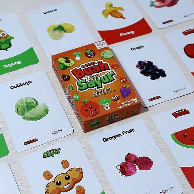 Flash Card Buah dan Sayur