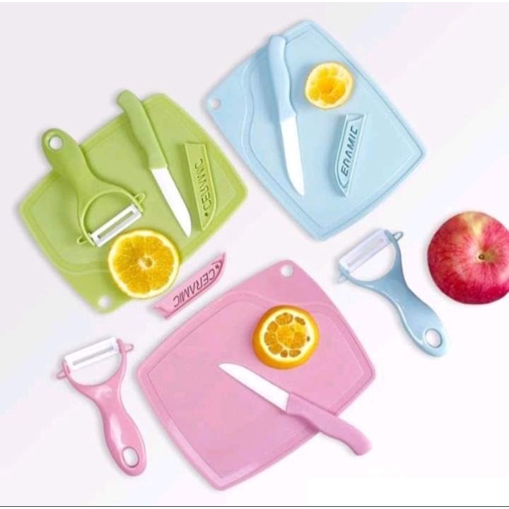 (RS)PISAU DAPUR KERAMIK SET 3 IN 1 CERAMIC + TALENAN