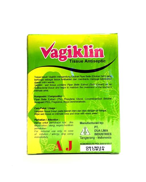 Vagiklin Tissue Antiseptic (Isi 3 Sachet ) - Tisu Pembersih Khusus Wanita