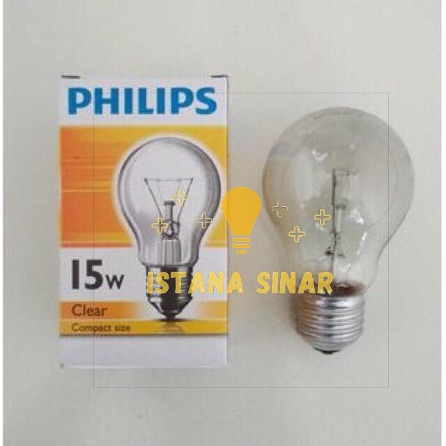 Lampu bohlam pijar Philips 15w 25w 40w 60w 75w 100w