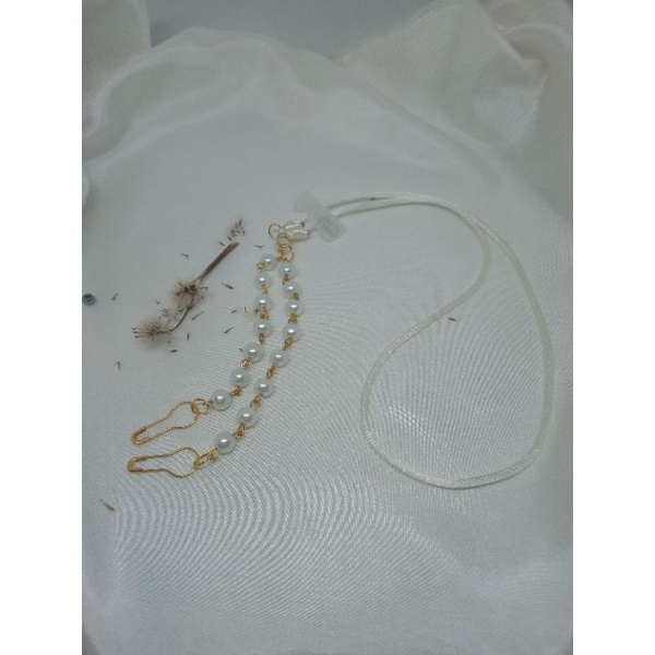 STRAP+KONEKTOR/LANYARD/TALI/GANTUNGAN MASKER TALI SERUT MUTIARA MURAH
