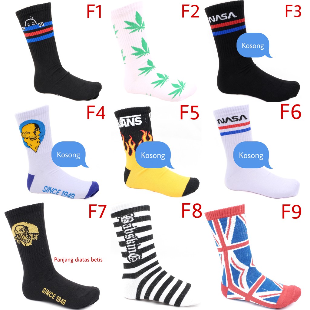 GROSIR KAOS KAKI /5LUSIN PRIA WANITA TRIBAL MOTIF OLDSCHOOL SKATE REALPICT