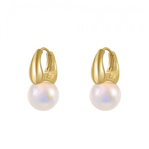 Anting Tusuk Sterling Silver 925 Simple Gaya Korea Dengan Mutiara Untuk Wanita