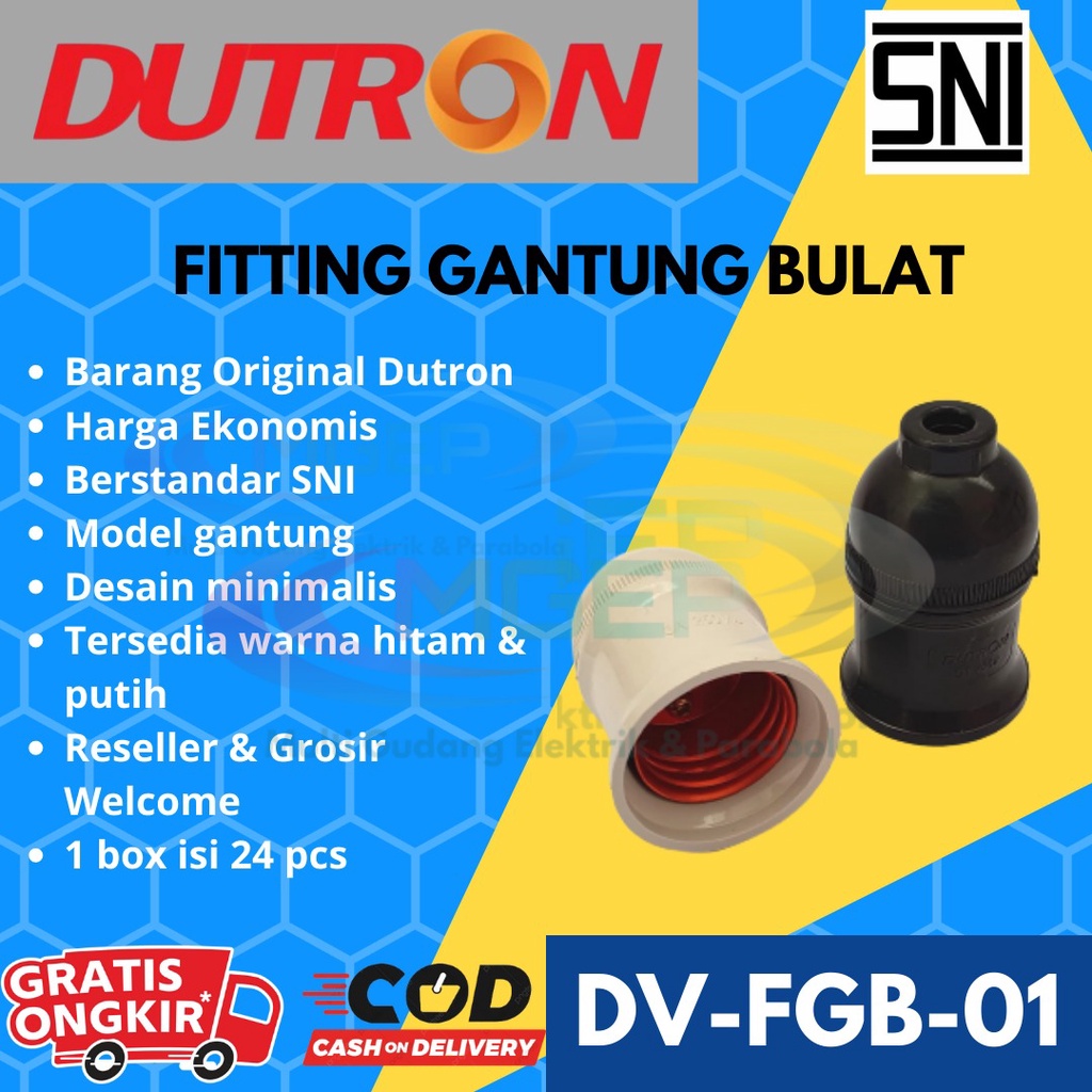 Dutron Fitting Gantung Super Ekonomis DV FGB 01P Warna HItam &amp; Putih