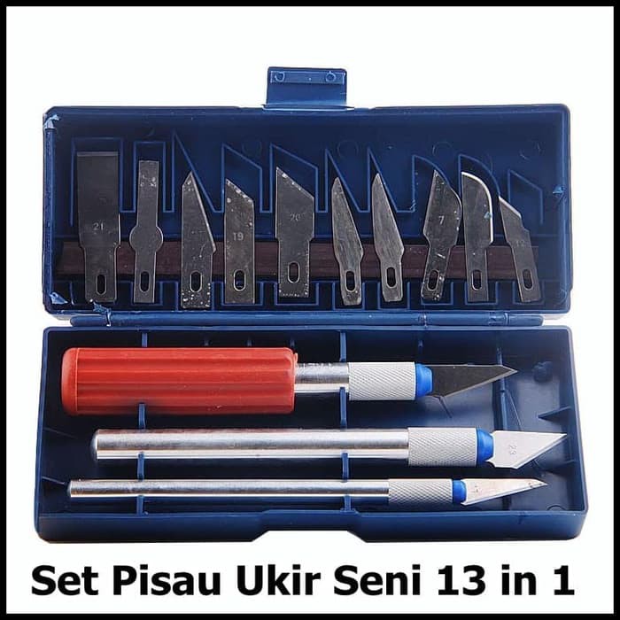 

Set Pisau Ukir Seni 13 in 1 Crafting Art Knife with 3 Handle A 003