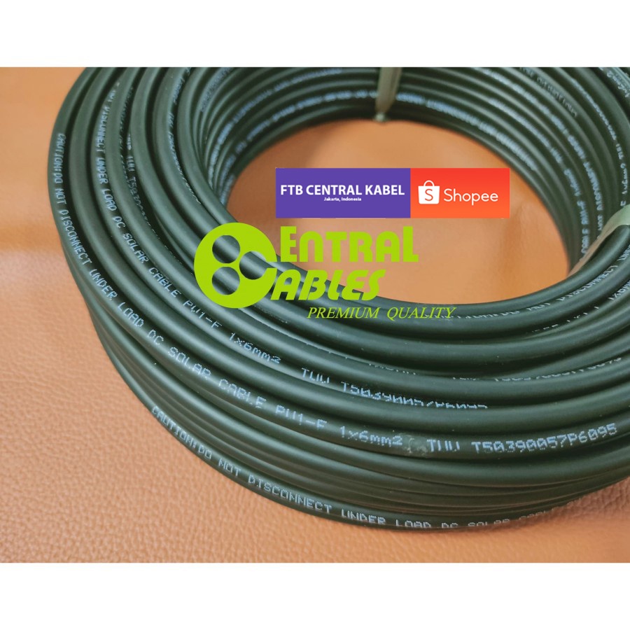 PV1-F 6 mm2 10 AWG PV-1F Solar Panel Cable Kabel Panel Surya 1000V