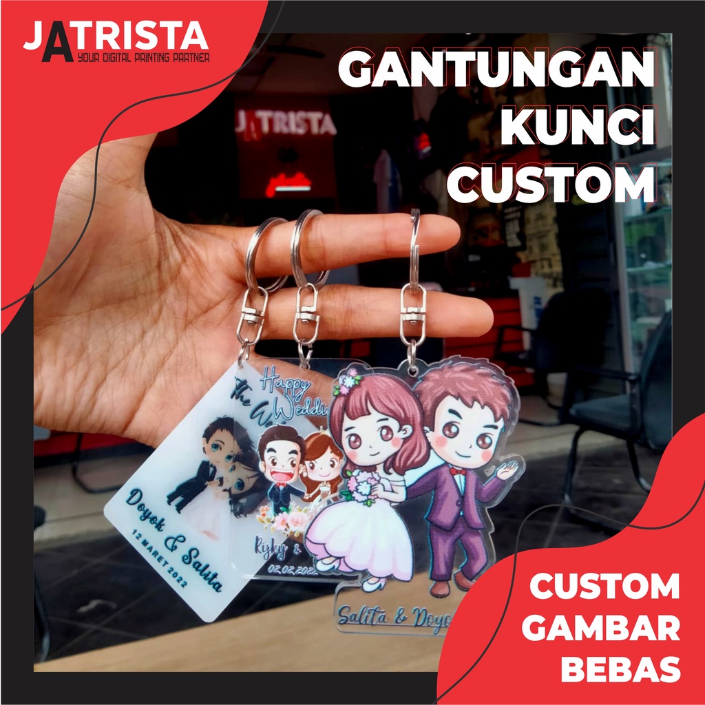 Jual GANTUNGAN KUNCI ACRILYC CUSTOM PRINT UV SATUAN GANCI BENTUK 1 SISI ...