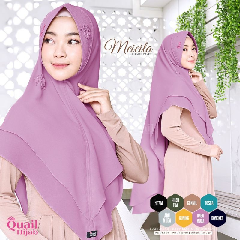 Hijab khimar 2 layer Quail