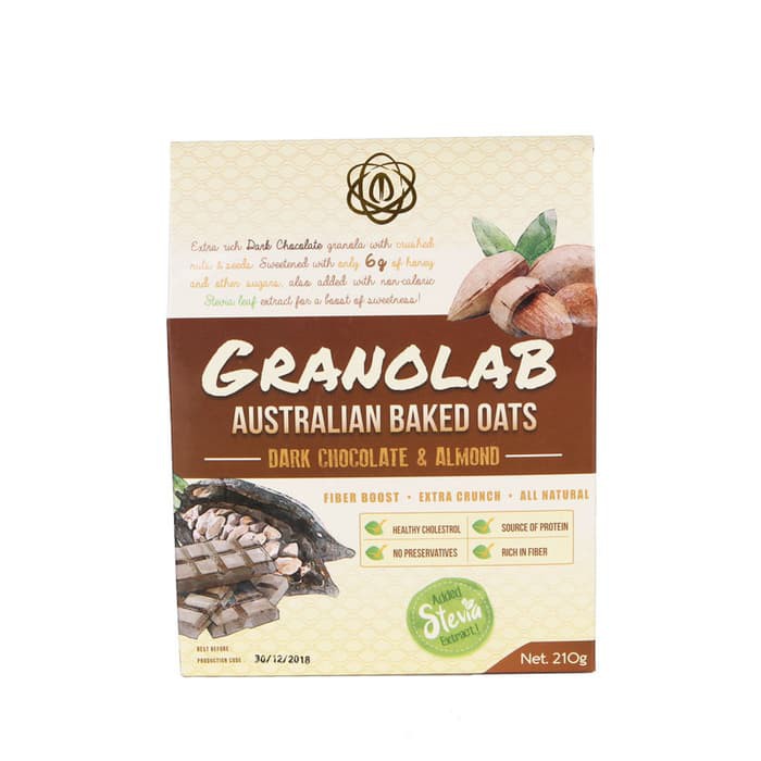 

GRANOLAB-DARK CHOCOLATE & ALMOND 210GR