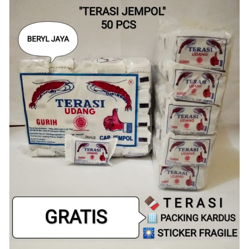 

Isi 50pcs@10grm terasi udang cap jempol