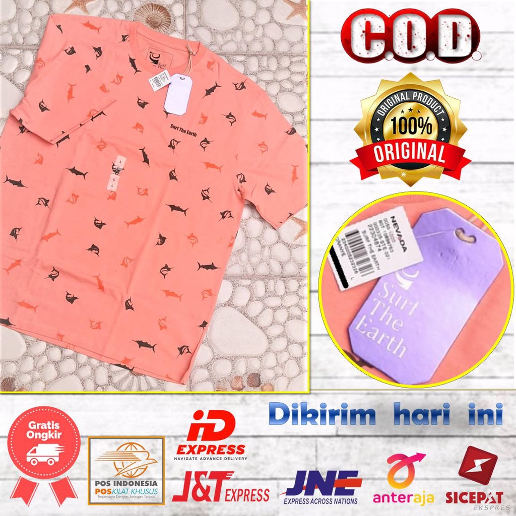 NEVADA T-SHIRT PRINT LENGAN PENDEK -FASHION CEWEK COWOK  100% KATUN - PAKAIAN-ATASAN-BAJU-KAOS POLO 