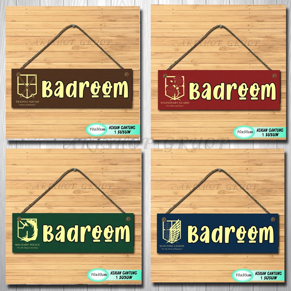 Hiasan dinding pintu pajangan pintu ANIME ATTACK ON TITAN shabby walldecor poster kayu walldecor