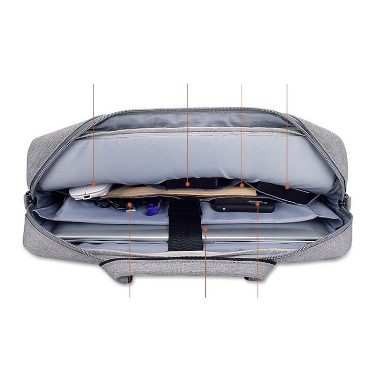 Tas Laptop 14 inch Softcase Sleeve Slempang macbook Waterproof - Grey