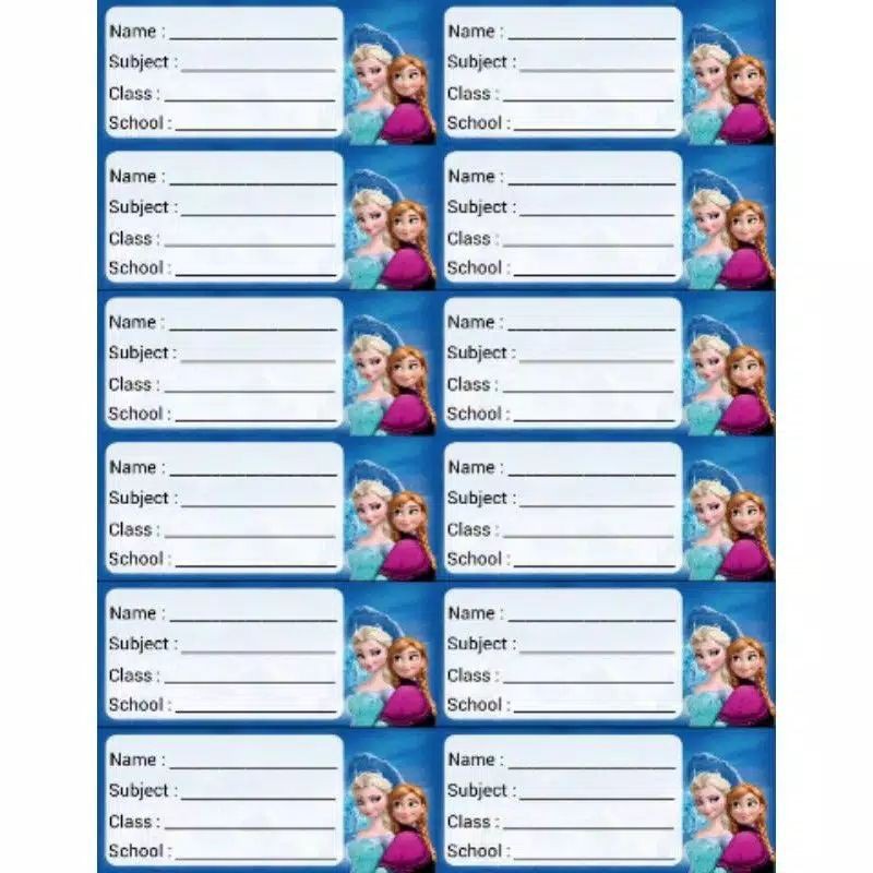 

Stickrer / Label Buku Pelajaran Kartun anak