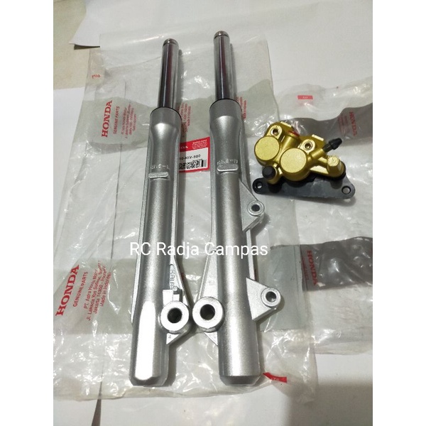 As shock depan+Tabung KEV+kaliper rem depan Supra x lama Supra fit new Revo 100 lama
