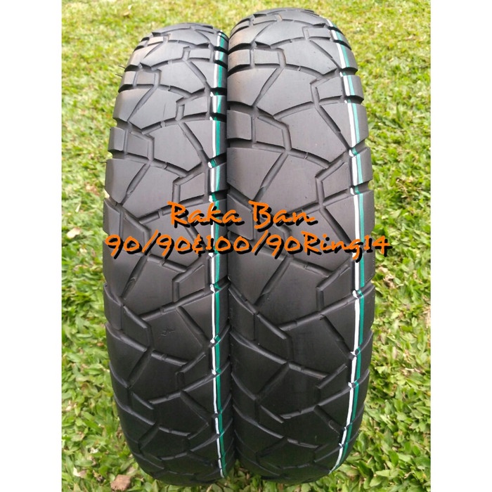 BAN MATIC SEMI TRAIL TUBLES SEPASANG UKURAN 90/90&100/90 R14 ASPIRA x