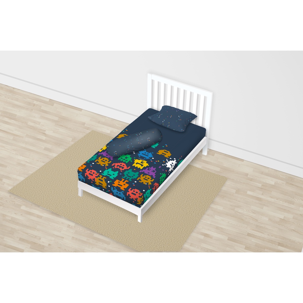 Baru California Sprei Single Fitted 100X200 Invaders