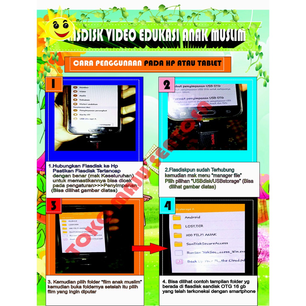 Flasdisk Otg Dual Usb Video Edukasi Anak Muslim Banyak Bonusnya