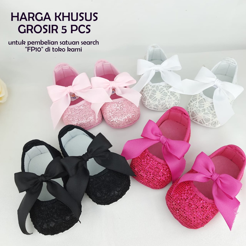 [KHUSUS GROSIR 5PCS] SEPATU PREWALKER ANAK PEREMPUAN 0-12 BULAN FP10g5