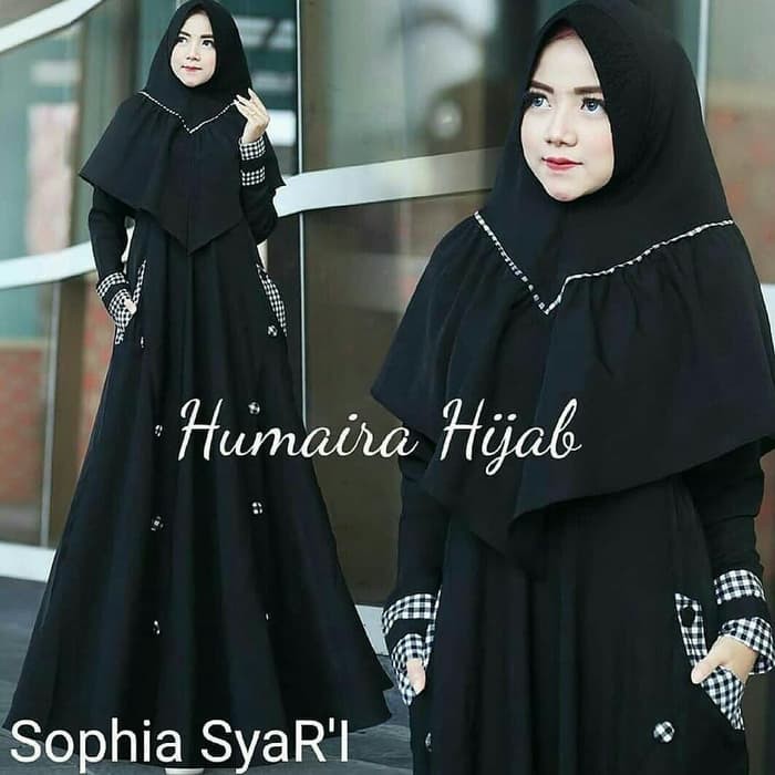 Terbaru Maxi Humaira Hitam Busana Muslim Wanita Baju Gamis Syar'i