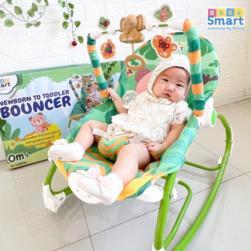 Bebe Smart Newborn to Toddler Bouncer Kursi Goyang Pintar Ayunan Bayi Kado Bayi Lahir Hadiah