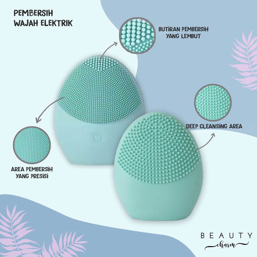Alat Pembersih Wajah Elektrik Pijat Wajah Silikon Mini Facial Cleaner