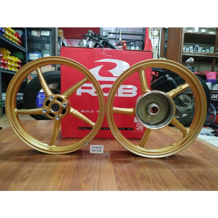 Velg Bintang Motor Merk RCB Tipe 522 Ukuran 160/185 Ring 14 Motor Vario 125 Warna Gold Velg Palang M