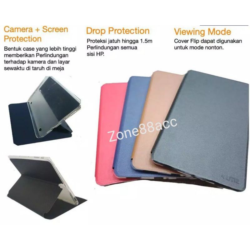 Huawei Mediapad T5 10.1 Softcase Sarung Ume Smart Case Leather Flip Book Folio Cover Casing