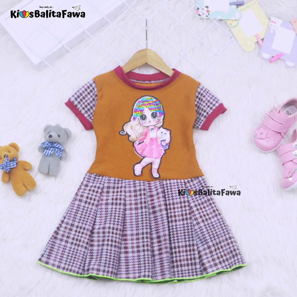 (BISA COD) Dress LED DOLL uk 1-6 Tahun / IMPORT Dres Baju Anak Perempuan Gaun Pesta Premium Balita