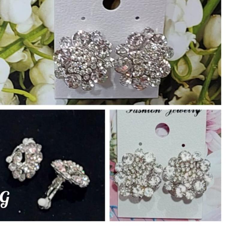 [IAZ] Giwang  / Anting Jepit Permata Berlian Kristal 659SGI