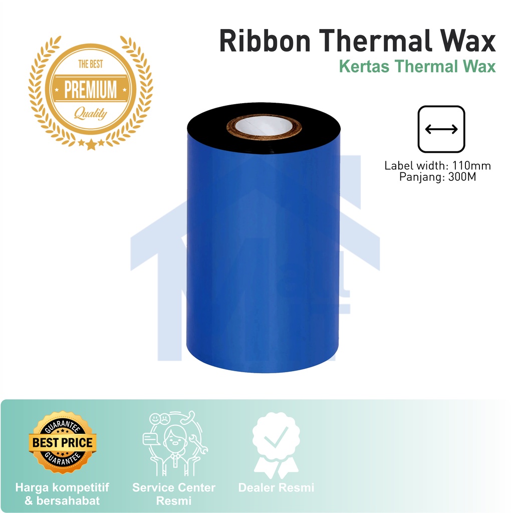 (BISA COD) RIBBON BARCODE WAX THERMAL 110MM 300M KUALITAS BAGUS ZEBRA HONEYWELL IWARE