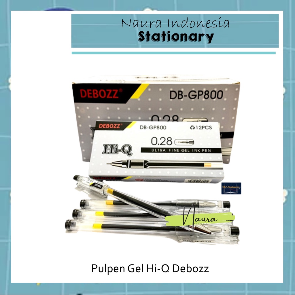 

[1PACK] Pulpen Gel Pen Hi-Q Debozz 0.28 Hitam | Ballpoint | Bulpen Gel