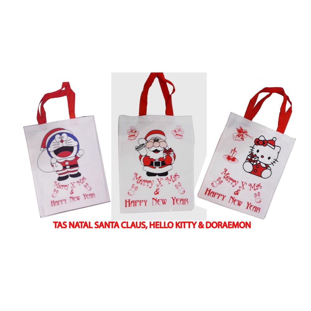 

Goodie Bag Santa Clause Bahan Spundbond Tas Tenteng Wadah Souvenir Natal Unik Murah