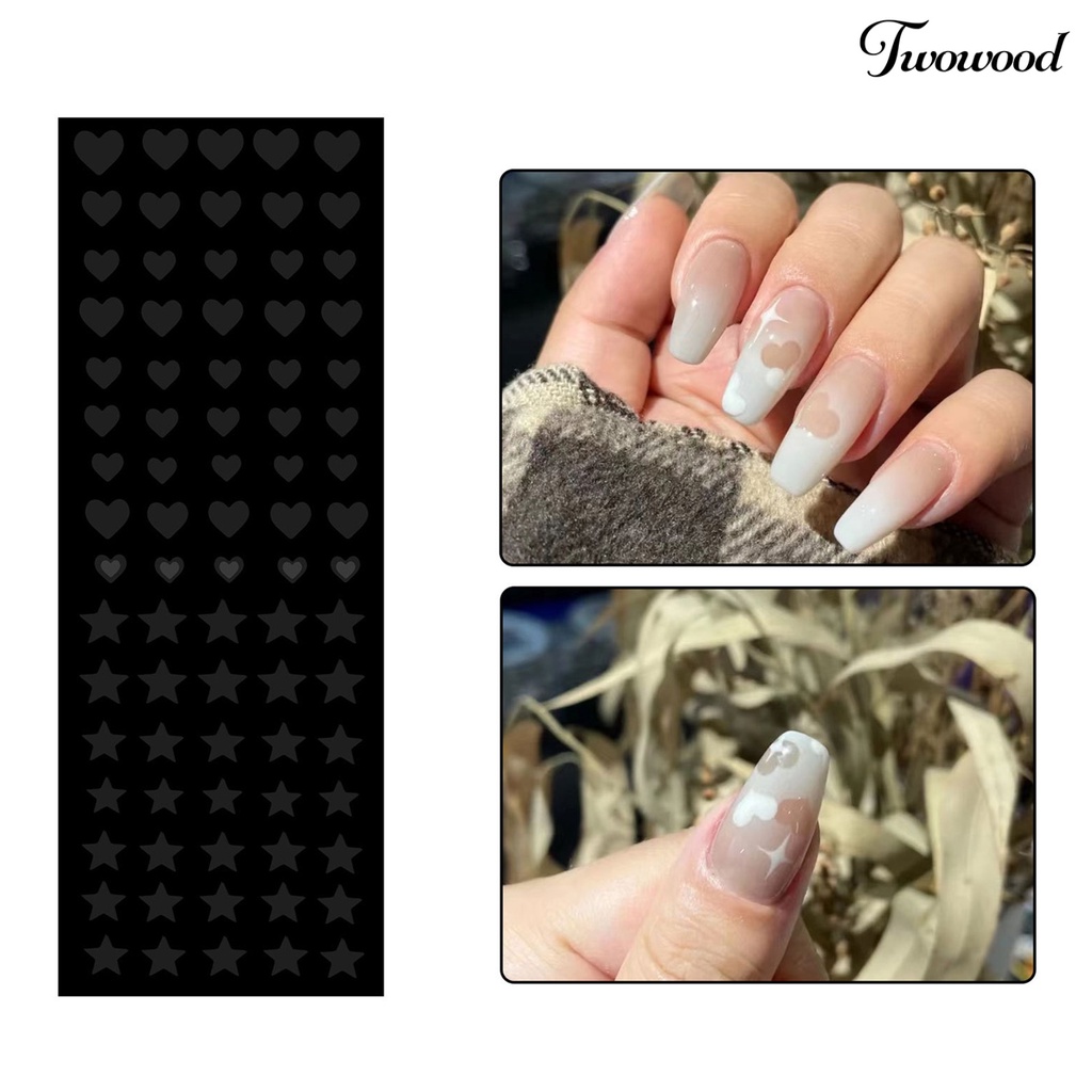 Twowood Kertas Cetakan Nail Art Desain Hollow Ringan Untuk Wanita