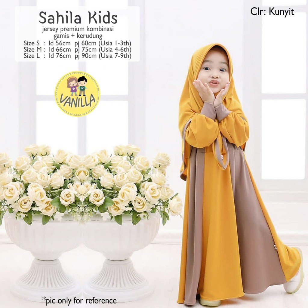 Gamis Anak Set Jilbab Modern Terbaru 2021 Baju Muslim Anak SAHILA Fashion