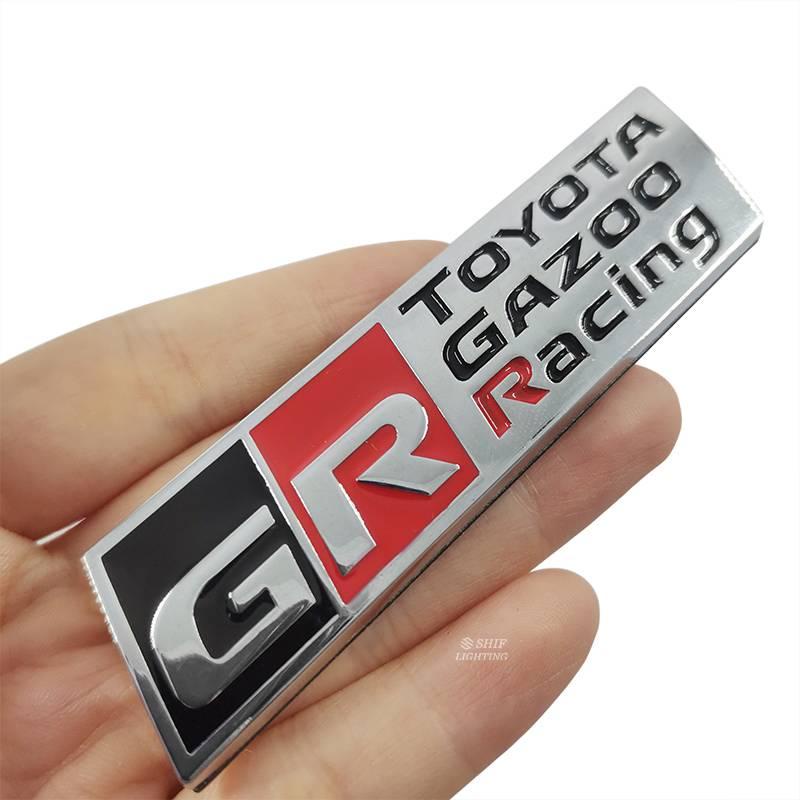 1pc Stiker Emblem Logo GR Toyota Gazoo Racing Bahan Metal Untuk Bagasi Belakang Mobil GR